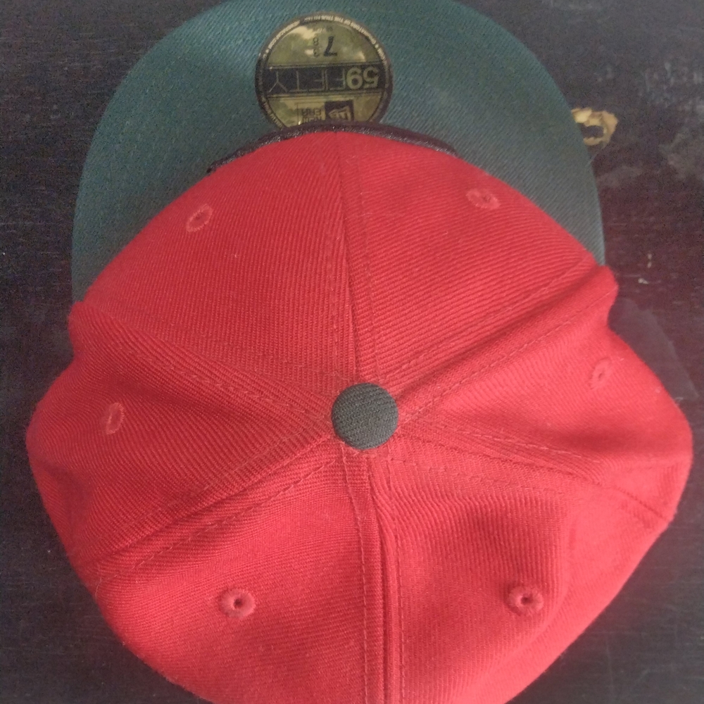 New Era Crooks And Castle Fitted Hat with Green Brim and Black Serpent C 7 3/8 - Picture 6 of 8
